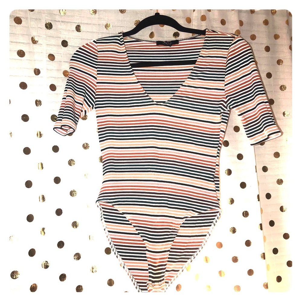 Stripped bodysuit top